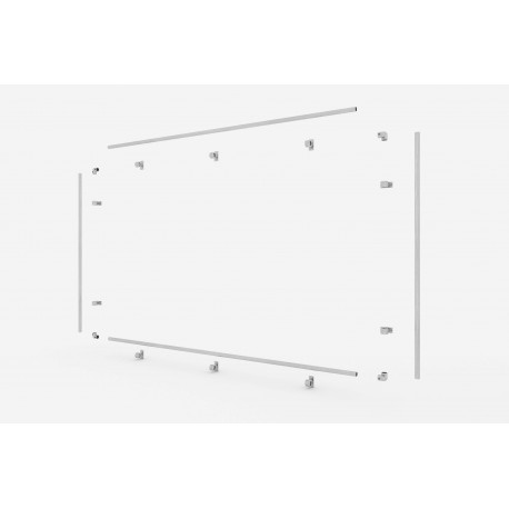 Aan de muur bevestigd aluminium spanframe voor reclamebanners (Klemp) Aan de muur bevestigd aluminium spanframe voor reclamebanners (Klemp)