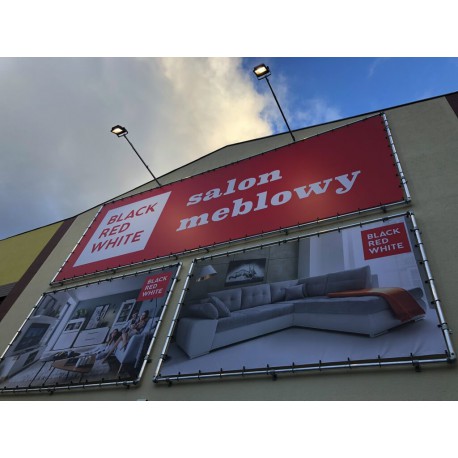 Aan de muur bevestigd aluminium spanframe voor reclamebanners (Klemp) Aan de muur bevestigd aluminium spanframe voor reclamebanners (Klemp)