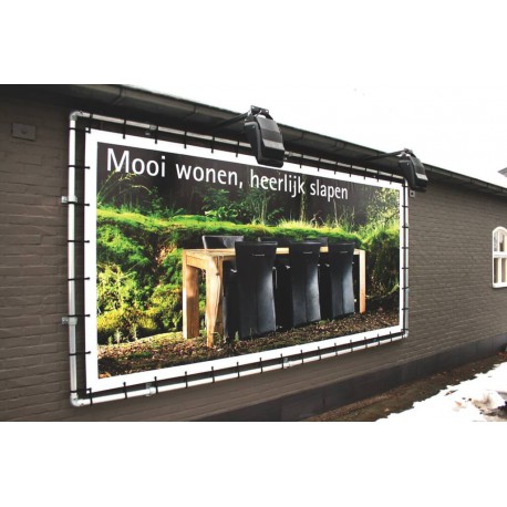 Aan de muur bevestigd aluminium spanframe voor reclamebanners (Klemp) Aan de muur bevestigd aluminium spanframe voor reclamebanners (Klemp)
