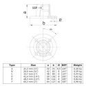 Flangia, rotonda Typ 10A, 21,3 mm, Zincato (Klemp) Flangia, rotonda Typ 10A, 21,3 mm, Zincato (Klemp)