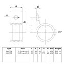 Oogdeel enkele lip Typ 55A, 21,3 mm, Thermisch verzinkt (Klemp) Oogdeel enkele lip Typ 55A, 21,3 mm, Thermisch verzinkt (Klemp)