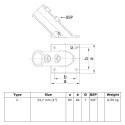Flag Pole Holder Typ FP1C, 33,7 mm , Galvanized (Klemp) Flag Pole Holder Typ FP1C, 33,7 mm , Galvanized (Klemp)
