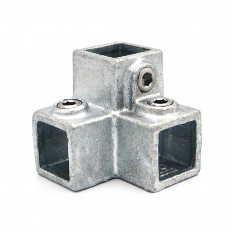 Gomito a tre vie 90° Typ 18S, 25 mm, Zincato (Klemp) - Raccordi per tubi in quadratura Gomito a tre vie 90° Typ 18S, 25 mm, Zincato (Klemp) - Raccordi per tubi in quadratura