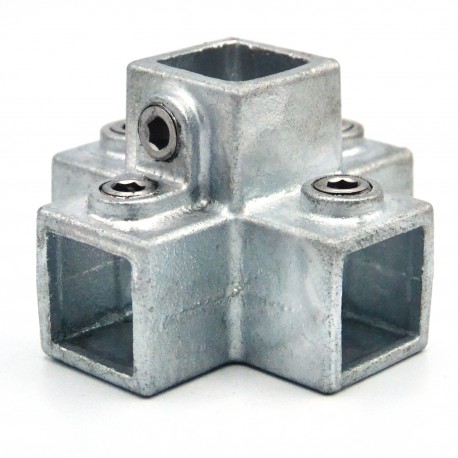 Cruz de cuatro zócalos Typ 26S, 25 mm, Galvanizado (Klemp) - Abrazaderas de tubo cuadradas Cruz de cuatro zócalos Typ 26S, 25 mm, Galvanizado (Klemp) - Abrazaderas de tubo cuadradas