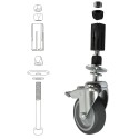 Rueda giratoria con freno de 75 mm incl. expansor de 33,7 mm (Klemp) Rueda giratoria con freno de 75 mm incl. expansor de 33,7 mm (Klemp)