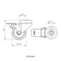 Swivel Wheel with brake 50 mm incl. expander 26.9 mm (Klemp) Swivel Wheel with brake 50 mm incl. expander 26.9 mm (Klemp)