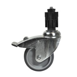 Roue pivotante avec frein 100 mm incl. extenseur 42,4 mm (Klemp)