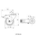 Deze zwenkwielen - 50 mm inclusief expander 25x25 mm (Klemp) Deze zwenkwielen - 50 mm inclusief expander 25x25 mm (Klemp)