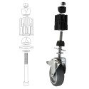 Deze zwenkwielen - 50 mm inclusief expander 25x25 mm (Klemp) Deze zwenkwielen - 50 mm inclusief expander 25x25 mm (Klemp)