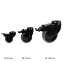 Schwenkrad Schwarz 100 mm (Klemp)