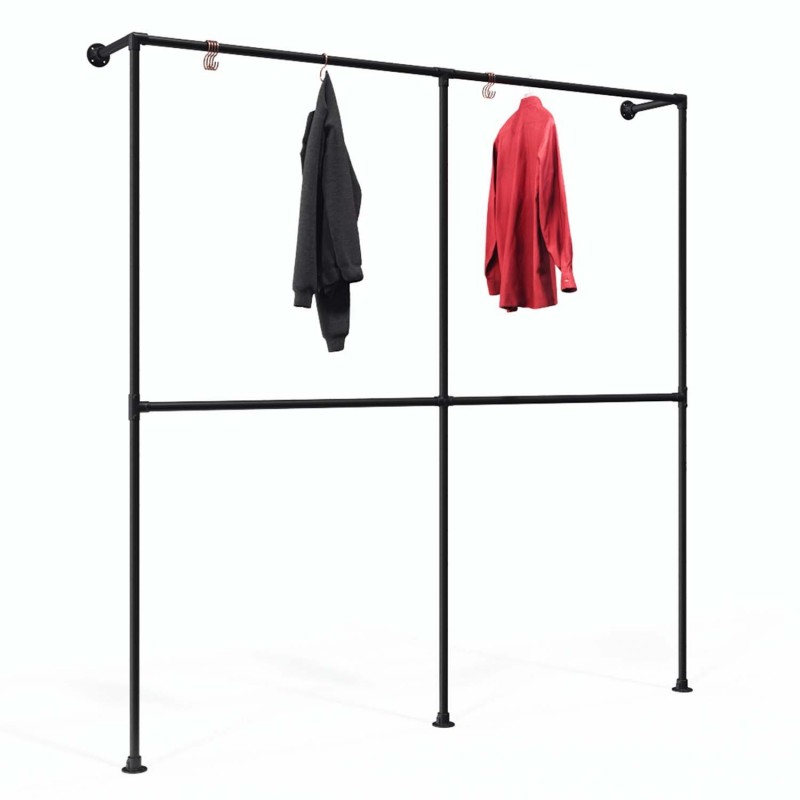 Clothes Rack Frankfurt - Wall mounted - Black (Klemp) - Kits Clothes Rack Frankfurt - Wall mounted - Black (Klemp) - Kits