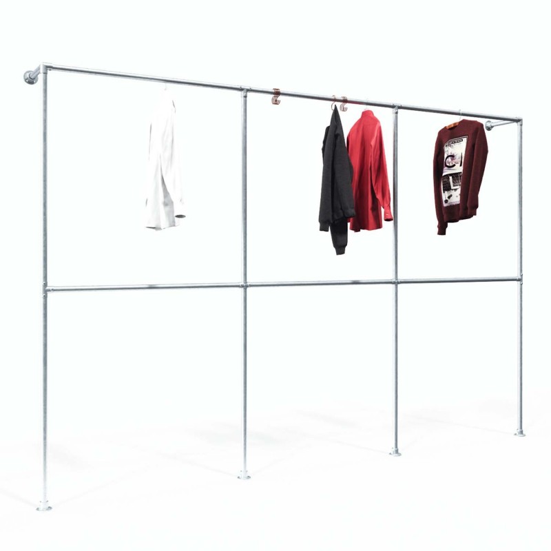 Clothes Rack Stuttgart - Wall mounted - Galvanized (Klemp) - Kits Clothes Rack Stuttgart - Wall mounted - Galvanized (Klemp) - Kits