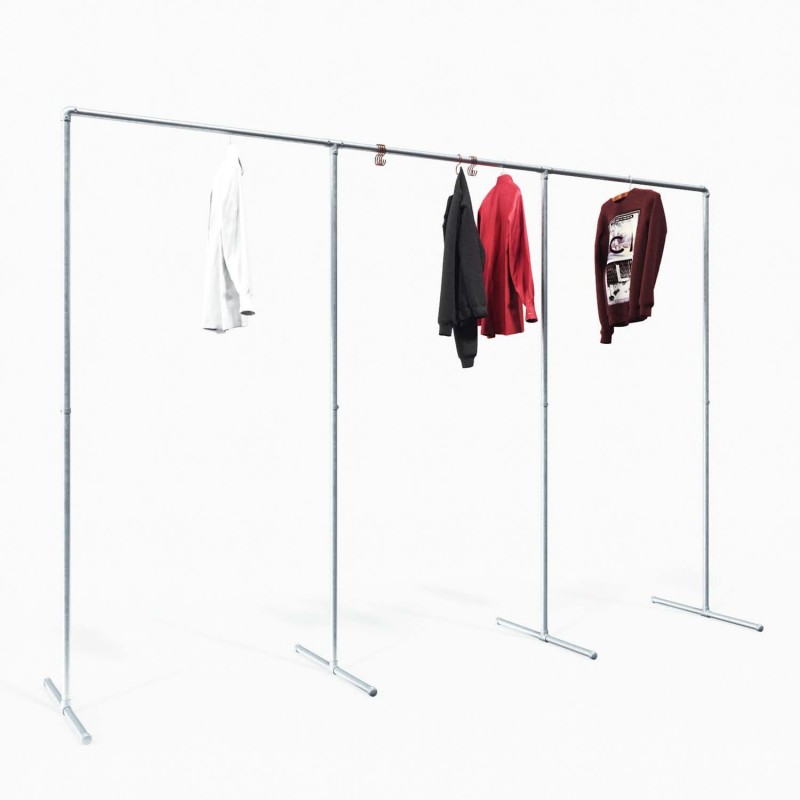 Clothes Rack Hannover - Freestanding - Galvanized (Klemp) - Kits Clothes Rack Hannover - Freestanding - Galvanized (Klemp) - Kits