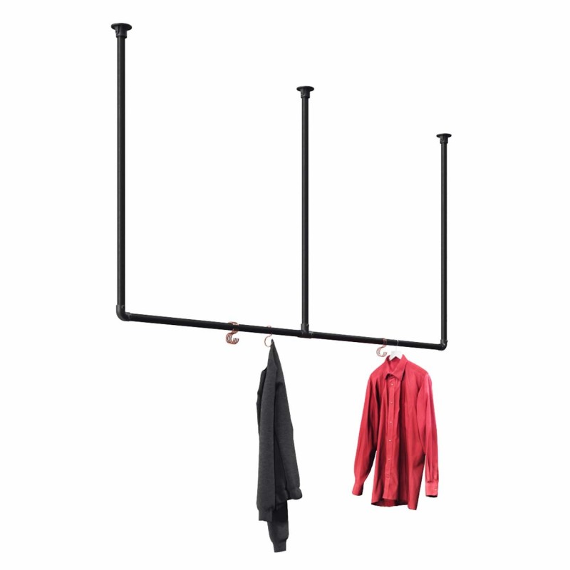 Clothes rail Duisburg - Wall mounted - Black (Klemp) - Kits Clothes rail Duisburg - Wall mounted - Black (Klemp) - Kits