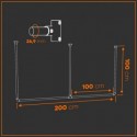 Clothes rail Duisburg - Wall mounted - Black (Klemp) Clothes rail Duisburg - Wall mounted - Black (Klemp)
