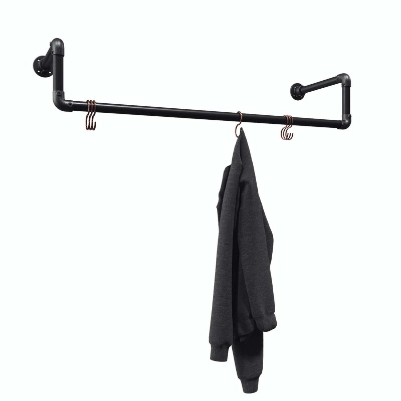 Clothes rail Wiesbaden - Wall mounted - Black (Klemp) - Kits Clothes rail Wiesbaden - Wall mounted - Black (Klemp) - Kits