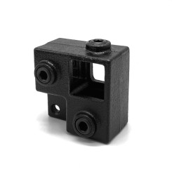 Hoekstuk doorlopende staander met lip Typ 21S, 25 mm, Zwart (Klemp)