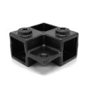 Hoekstuk doorlopende staander met lip Typ 21S, 25 mm, Zwart (Klemp) Hoekstuk doorlopende staander met lip Typ 21S, 25 mm, Zwart (Klemp)