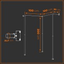 Clothes Rack Köln - Wall mounted - Black (Klemp) Clothes Rack Köln - Wall mounted - Black (Klemp)