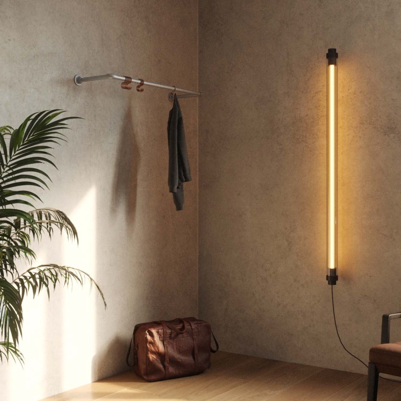 eSynic Appendiabiti da parete, 178 cm, tubo industriale