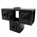 Quadratische Rohrverbinder T-stück Mit Stützrohr - Typ 24S - 40 mm (schwarz) (Klemp) Quadratische Rohrverbinder T-stück Mit Stützrohr - Typ 24S - 40 mm (schwarz) (Klemp)