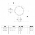 Angolo con tubo di raccordo a 90° Typ 20C, 33.7 mm, Natural (Klemp) Angolo con tubo di raccordo a 90° Typ 20C, 33.7 mm, Natural (Klemp)