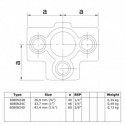 Rohrverbinder T-stück Mit Stützrohr - Typ 24C - 33,7 mm (natural) (Klemp) Rohrverbinder T-stück Mit Stützrohr - Typ 24C - 33,7 mm (natural) (Klemp)