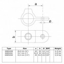 Uchwyt pionowy Typ 36C, 33.7 mm, Naturalny (Klemp)