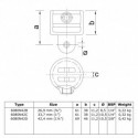 Element gniazda wychylnego Typ 42B, 26.9 mm, Naturalny (Klemp) Element gniazda wychylnego Typ 42B, 26.9 mm, Naturalny (Klemp)