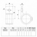 Piastra a collare lato singolo Typ 55C, 33.7 mm, Natural (Klemp) Piastra a collare lato singolo Typ 55C, 33.7 mm, Natural (Klemp)