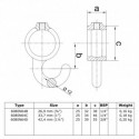 Patère Typ 64C, 33.7 mm, Natural (Klemp) Patère Typ 64C, 33.7 mm, Natural (Klemp)