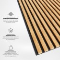 Listelli in MDF su feltro 275x30 cm - Rovere naturale (Klemp) Listelli in MDF su feltro 275x30 cm - Rovere naturale (Klemp)