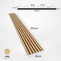 Listelli in MDF su feltro 275x30 cm - Rovere naturale (Klemp) Listelli in MDF su feltro 275x30 cm - Rovere naturale (Klemp)