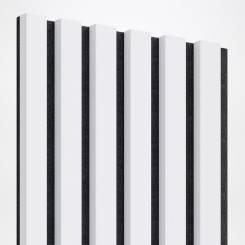 MDF laths on felt 275x30 cm - White mat (Klemp)