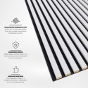 Listones MDF sobre fieltro 275x30 cm - Estera blanca (Klemp) Listones MDF sobre fieltro 275x30 cm - Estera blanca (Klemp)