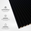 Lattes MDF sur feutre 275x30 cm - Tapis noir (Klemp) Lattes MDF sur feutre 275x30 cm - Tapis noir (Klemp)