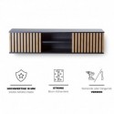 RTV cabinet with slats LUNA hanging 161x42.2x37,5cm Wotan oak (Klemp)