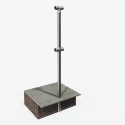 Poteau de barrières pour la mise en place dans le béton - avec barre transversale (Klemp)