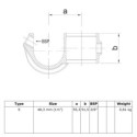 Open kruisstuk met inleg Typ 201D, 42,4 mm, Thermisch verzinkt (Klemp) Open kruisstuk met inleg Typ 201D, 42,4 mm, Thermisch verzinkt (Klemp)