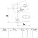 Galv. Raccordi Eves 27½° Typ 85D, 42,4 mm, Zincato (Klemp)