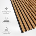 MDF laths on felt 275x30 cm - Oak veneer (Klemp) MDF laths on felt 275x30 cm - Oak veneer (Klemp)