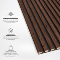 Listones MDF sobre fieltro 275x30 cm - Nuez (Klemp) Listones MDF sobre fieltro 275x30 cm - Nuez (Klemp)