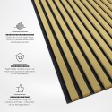 MDF laths on felt 275x30 cm - Golden gloss (Klemp)