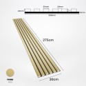 MDF laths on felt 275x30 cm - Golden gloss (Klemp)