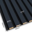 Lattes MDF sur feutre 275x30 cm - Anthracite (Klemp) Lattes MDF sur feutre 275x30 cm - Anthracite (Klemp)