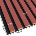 MDF latten op vilt 275x30 cm - Koraal (Klemp) MDF latten op vilt 275x30 cm - Koraal (Klemp)