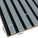 MDF laths on felt 275x30 cm - Scandinavian Grey (Klemp)