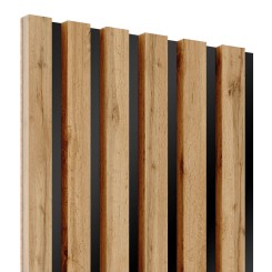 Lattes MDF sur panneau 275x30 cm - Chêne Wotan (Klemp)