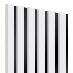 Listones MDF sobre panel 275x30 cm - Estera blanca (Klemp)