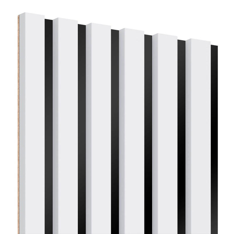 Lamellenleisten aus MDF auf HDF Platte 275 x 30 cm - Weiß Matt (Klemp) - MDF Lamellen auf Platte Lamellenleisten aus MDF auf HDF Platte 275 x 30 cm - Weiß Matt (Klemp) - MDF Lamellen auf Platte